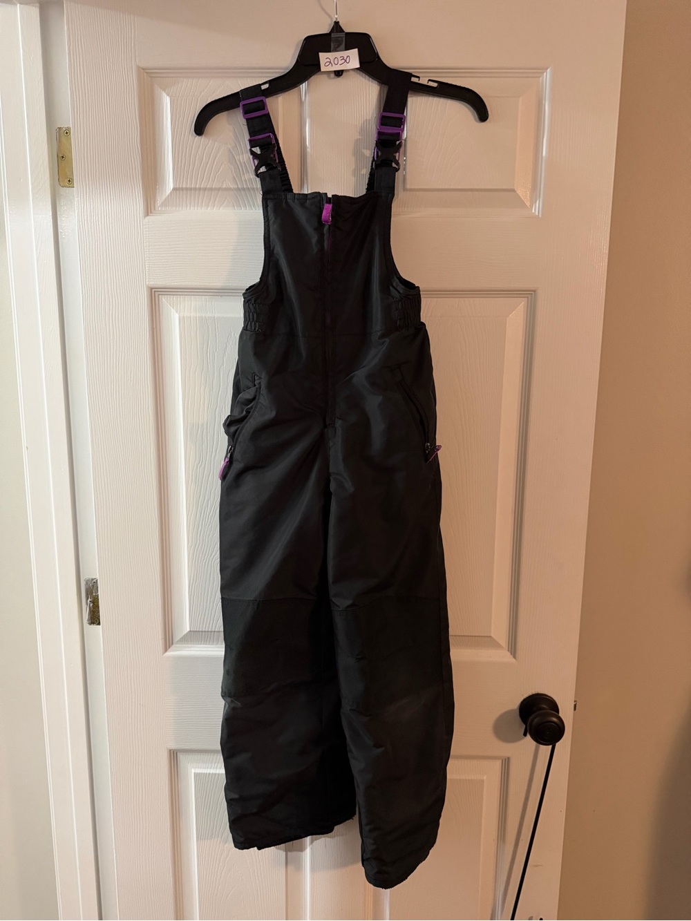 Champion Black Snow Overalls with Purple Trim